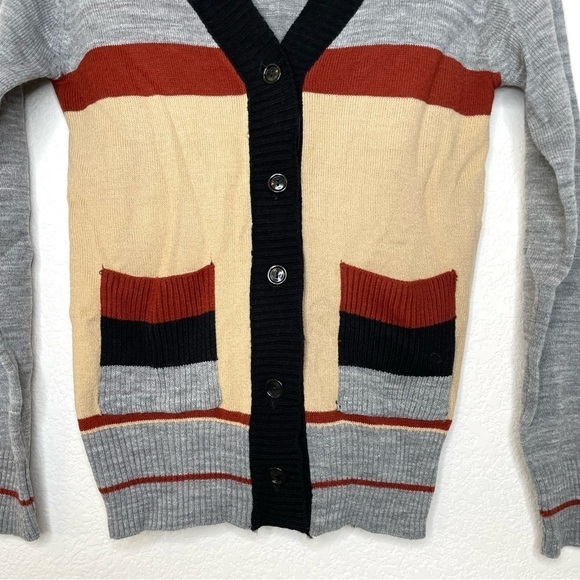 VTG colorblock v neck cardigan sz XS - Picture 3 of 11